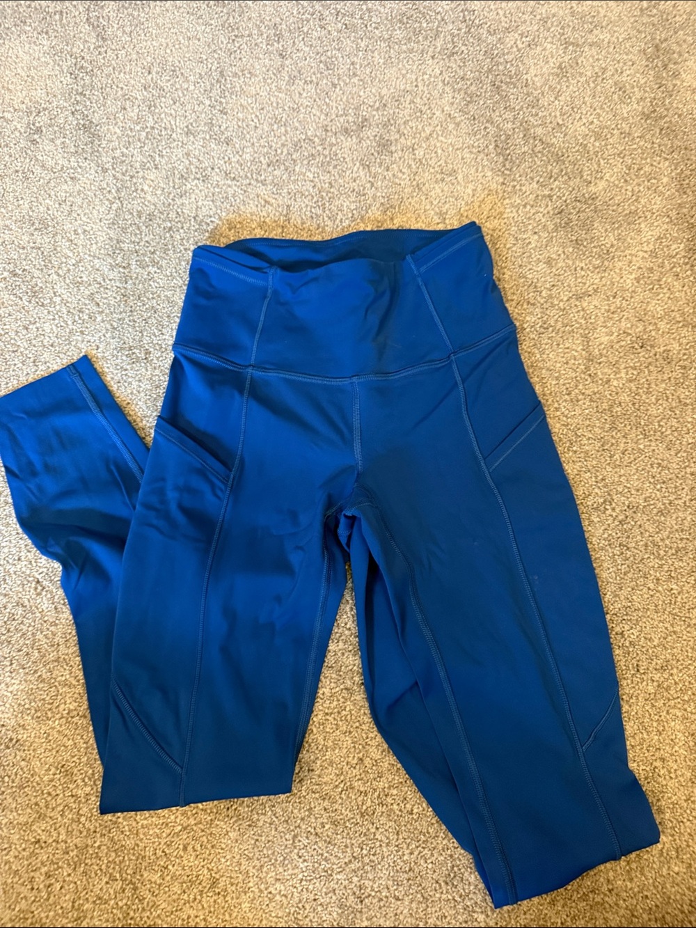 Lululemon High-Waist Active Leggings in Deep Blue
